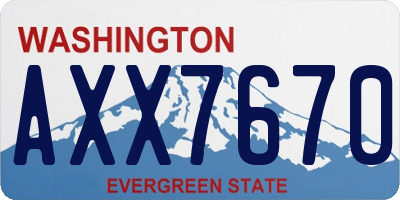 WA license plate AXX7670