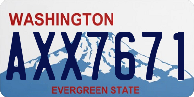 WA license plate AXX7671