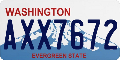 WA license plate AXX7672