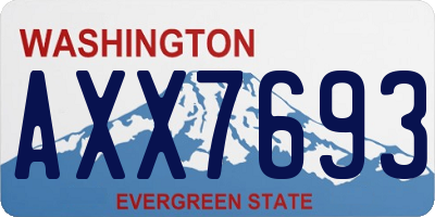 WA license plate AXX7693
