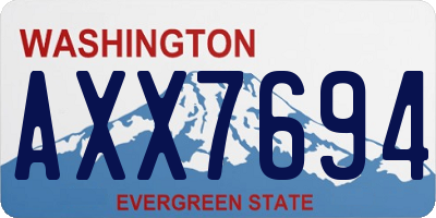 WA license plate AXX7694