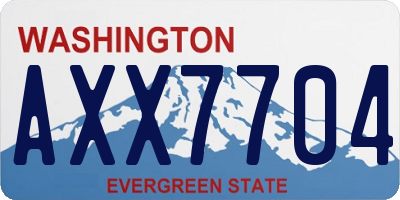 WA license plate AXX7704