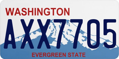 WA license plate AXX7705