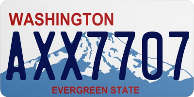 WA license plate AXX7707