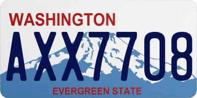 WA license plate AXX7708