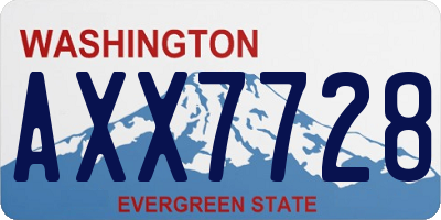WA license plate AXX7728