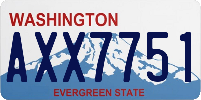 WA license plate AXX7751