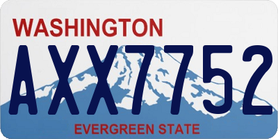 WA license plate AXX7752