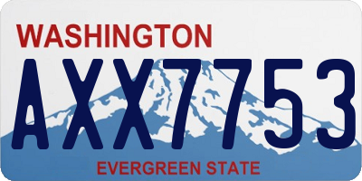 WA license plate AXX7753