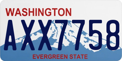 WA license plate AXX7758