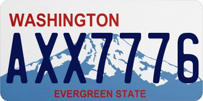 WA license plate AXX7776