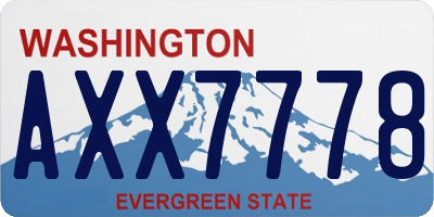 WA license plate AXX7778