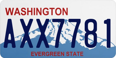 WA license plate AXX7781