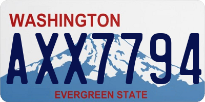 WA license plate AXX7794