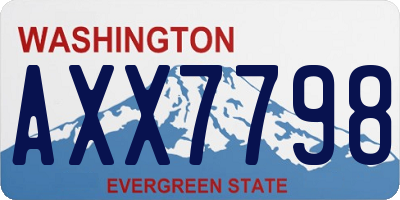 WA license plate AXX7798