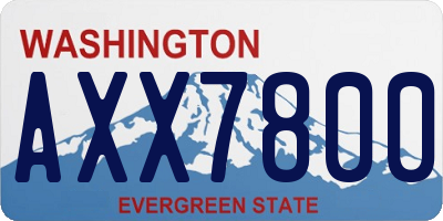 WA license plate AXX7800