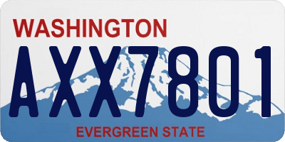 WA license plate AXX7801
