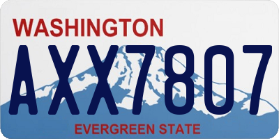 WA license plate AXX7807