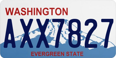 WA license plate AXX7827