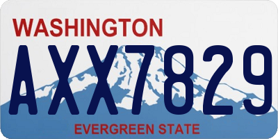 WA license plate AXX7829