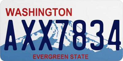 WA license plate AXX7834