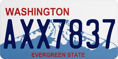 WA license plate AXX7837