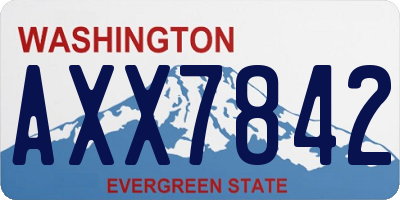 WA license plate AXX7842