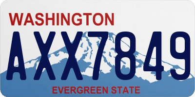 WA license plate AXX7849
