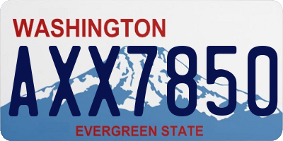 WA license plate AXX7850