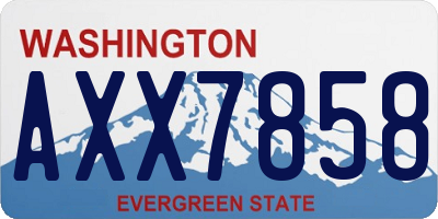 WA license plate AXX7858