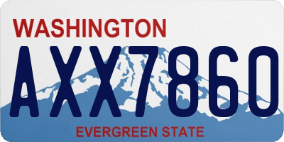 WA license plate AXX7860