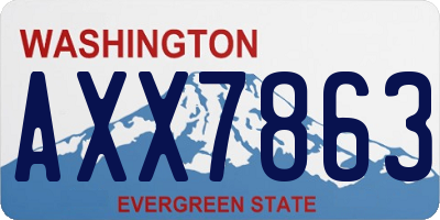 WA license plate AXX7863