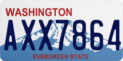 WA license plate AXX7864