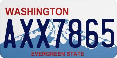 WA license plate AXX7865