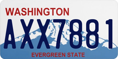 WA license plate AXX7881
