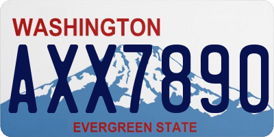 WA license plate AXX7890