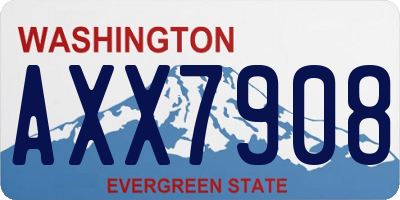 WA license plate AXX7908