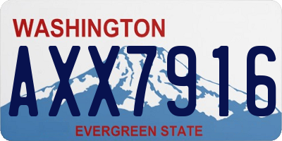 WA license plate AXX7916
