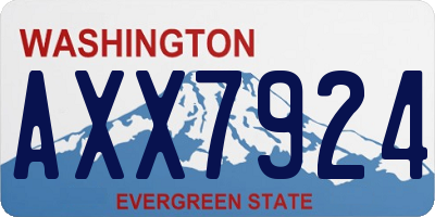 WA license plate AXX7924