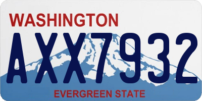 WA license plate AXX7932