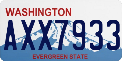 WA license plate AXX7933
