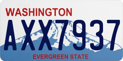 WA license plate AXX7937