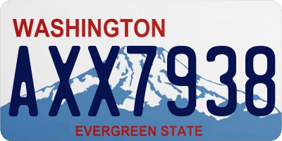 WA license plate AXX7938
