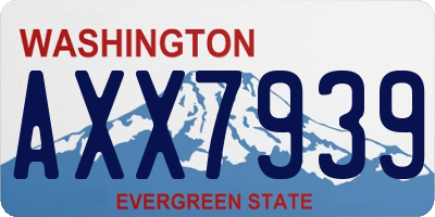 WA license plate AXX7939