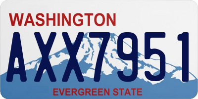 WA license plate AXX7951