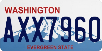 WA license plate AXX7960
