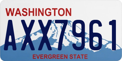 WA license plate AXX7961