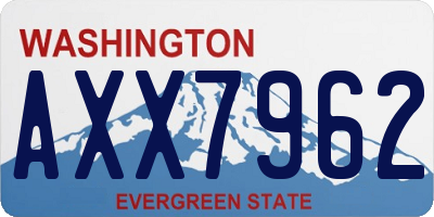 WA license plate AXX7962