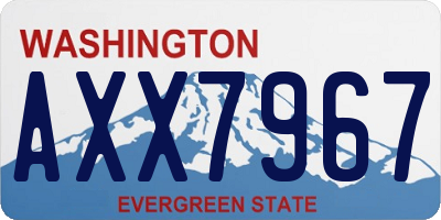 WA license plate AXX7967