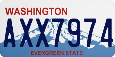 WA license plate AXX7974